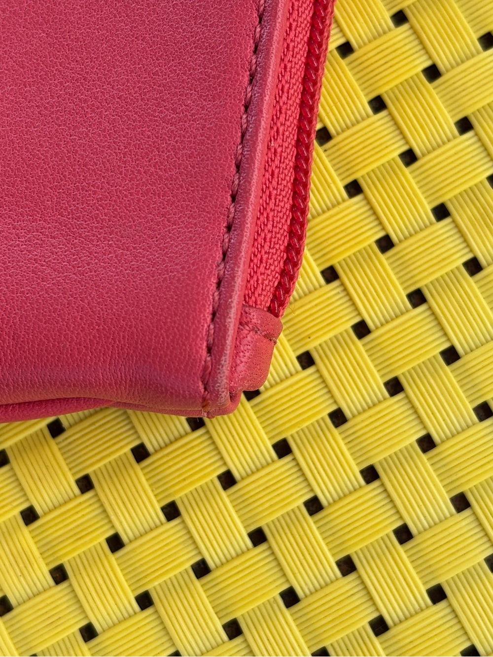 Coach Smooth Pink/Coral Leather Wristlet - Picture 8 of 8